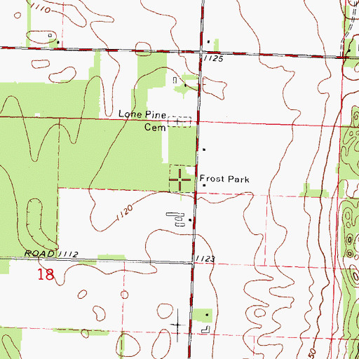 Topographic Map of Frost Park, WI