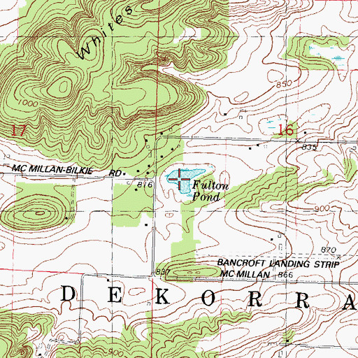 Topographic Map of Fulton Pond, WI