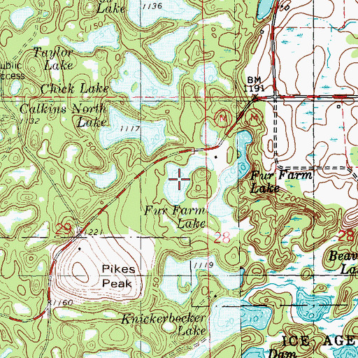 Topographic Map of Fur Farm Lake, WI