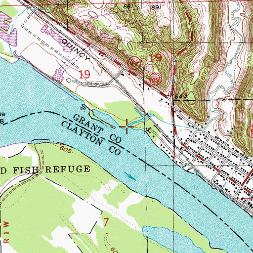 Topographic Map of Furnace Branch, WI