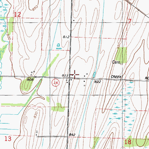 Topographic Map of Gahlman School (historical), WI