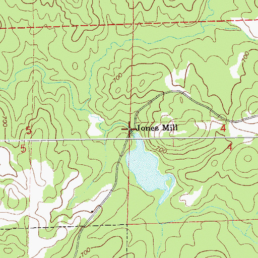 Topographic Map of Jones Mill, AL
