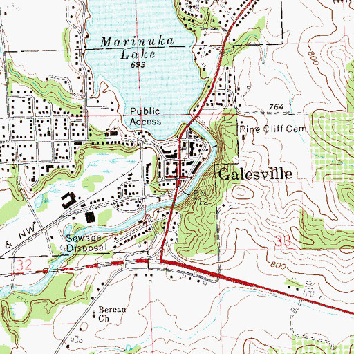 Topographic Map of Galesville, WI
