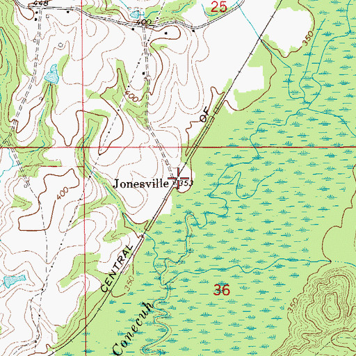 Topographic Map of Jonesville, AL