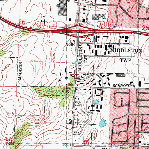 Topographic Map of Gammon School, WI
