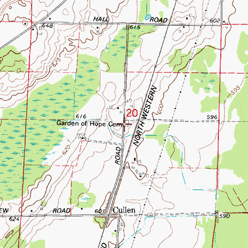 Topographic Map of Garden of Hope Cemetery, WI