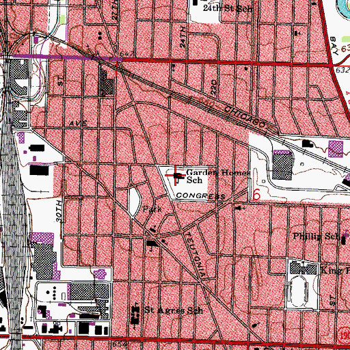 Topographic Map of Lloyd Barbee Montessori School, WI