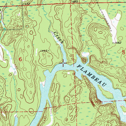 Topographic Map of Gardner Creek, WI
