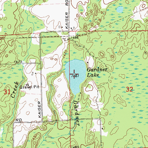 Topographic Map of Gardner Lake, WI