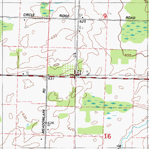 Topographic Map of Gardner School, WI