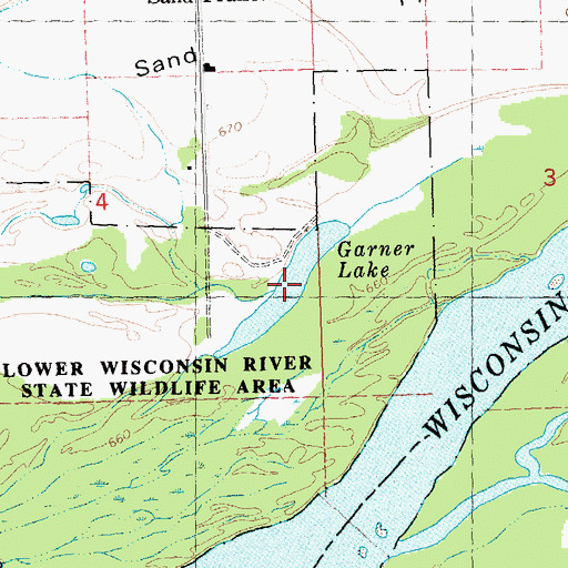 Topographic Map of Garner Lake, WI