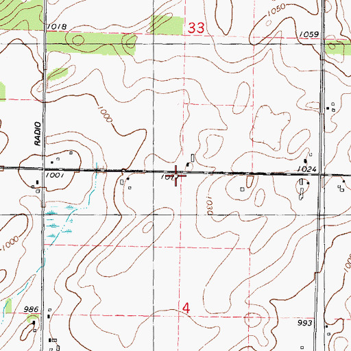 Topographic Map of Garrison School (historical), WI