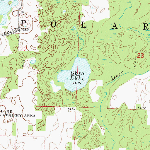 Topographic Map of Goto Lake, WI