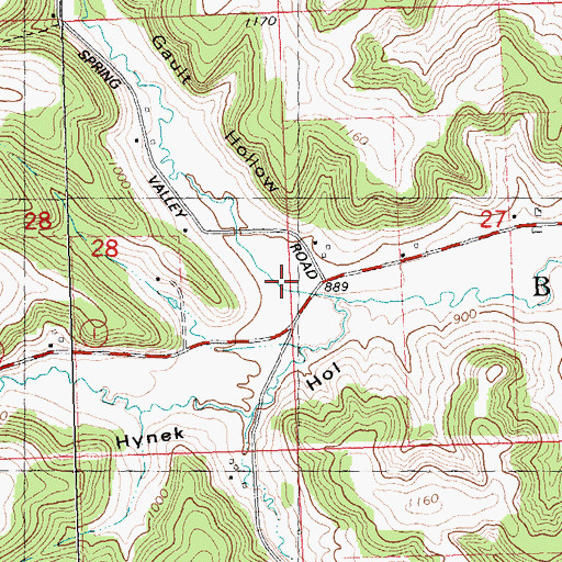 Topographic Map of Gault Hollow, WI