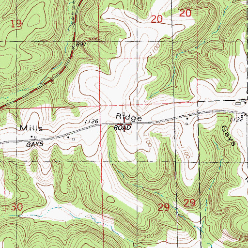 Topographic Map of Gays Mills Ridge, WI