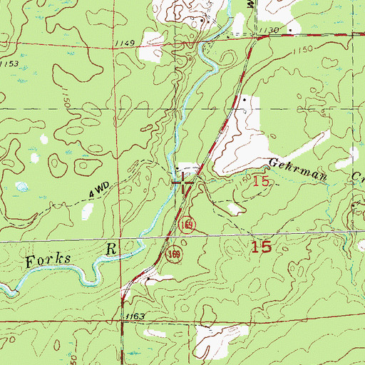 Topographic Map of Gehrman Creek, WI