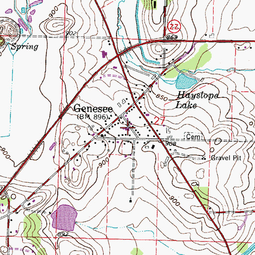 Topographic Map of Genesee, WI