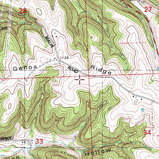 Topographic Map of Genoa Ridge, WI