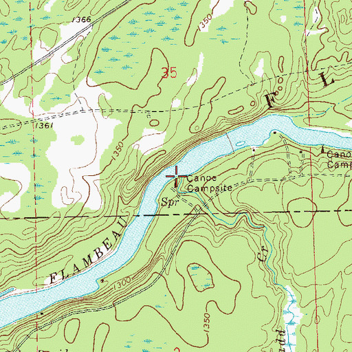 Topographic Map of George Ladd Creek, WI