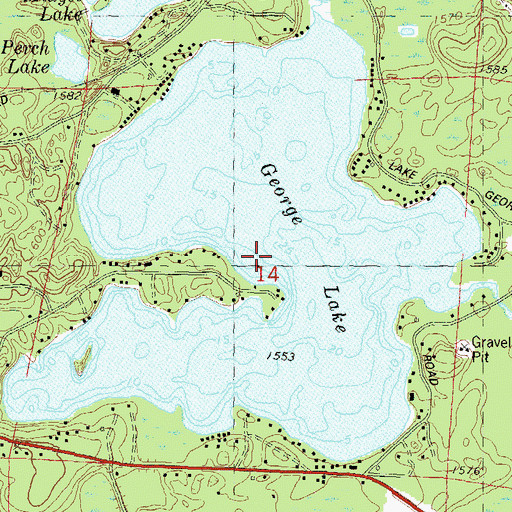 Topographic Map of George Lake, WI
