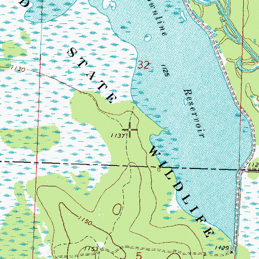 Topographic Map of George W Mead State Wildlife Management Area, WI