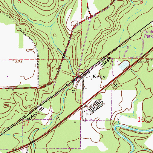 Topographic Map of Kelly, AL