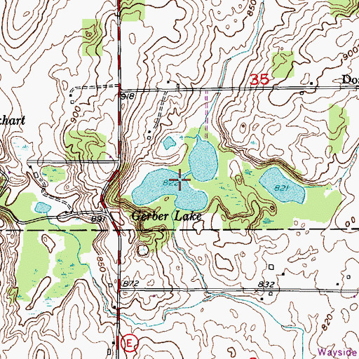 Topographic Map of Gerber Lake, WI