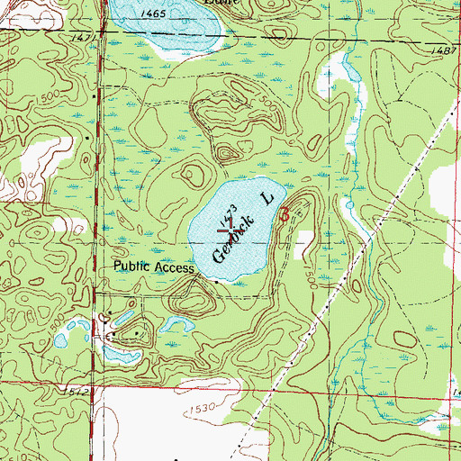 Topographic Map of Gerbick Lake, WI