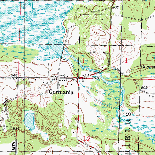 Topographic Map of Germania, WI