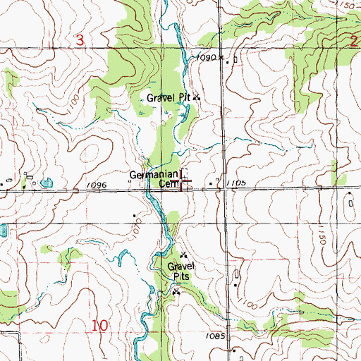 Topographic Map of Germanian Cemetery, WI