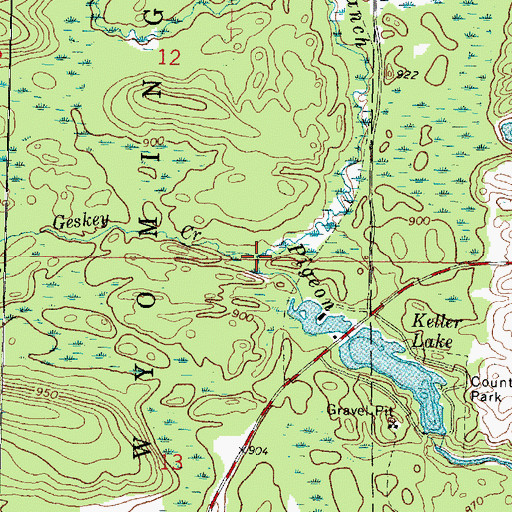 Topographic Map of Geskey Creek, WI