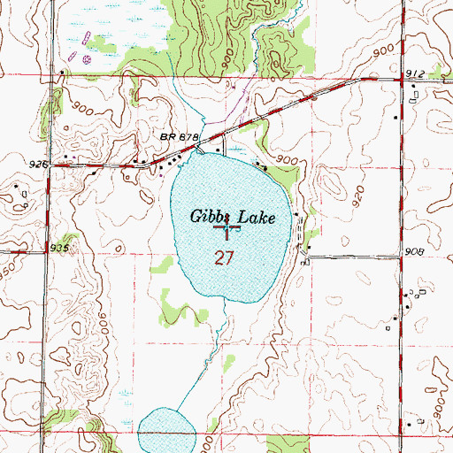 Topographic Map of Gibbs Lake, WI