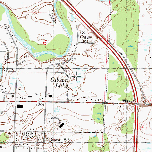 Topographic Map of Gibson Lake, WI