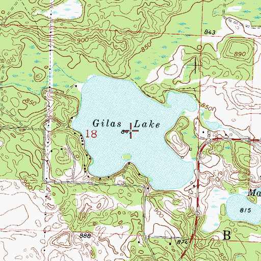 Topographic Map of Gilas Lake, WI