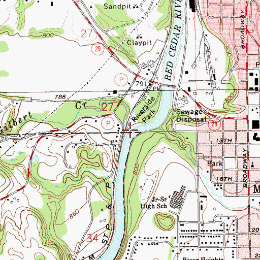 Topographic Map of Gilbert Creek, WI