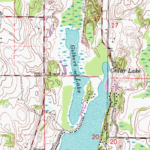 Topographic Map of Gilbert Lake, WI