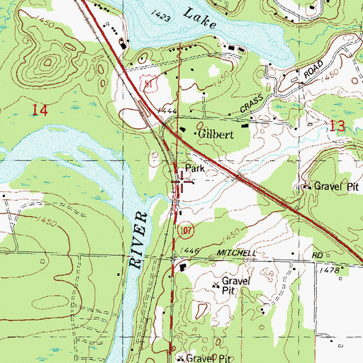 Topographic Map of Gilbert School, WI