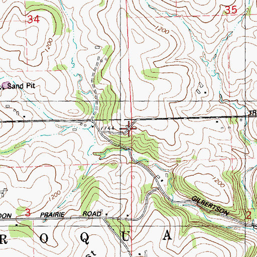 Topographic Map of Gilbertson School (historical), WI