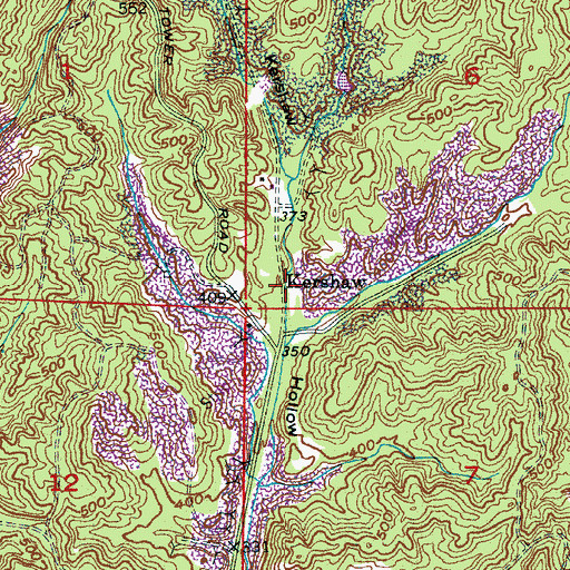 Topographic Map of Kershaw, AL