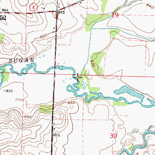 Topographic Map of Gill Creek, WI