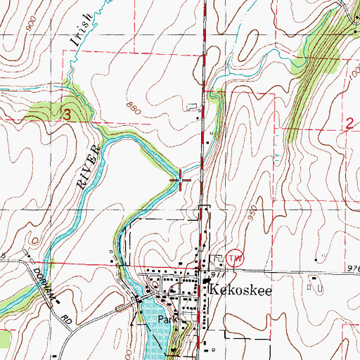 Topographic Map of Gill Creek, WI