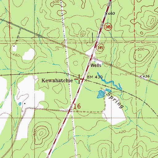 Topographic Map of Kewahatchie, AL