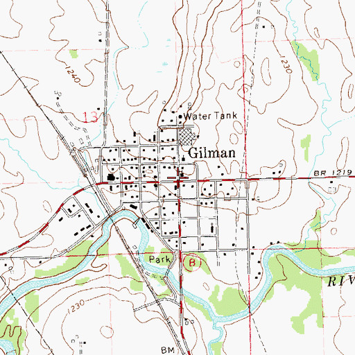 Topographic Map of Gilman, WI