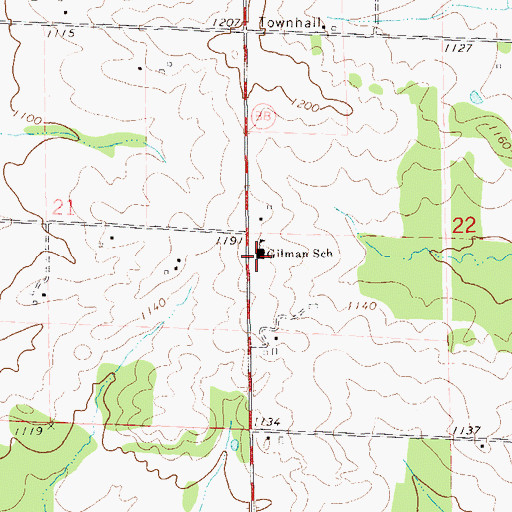 Topographic Map of Gilman School, WI