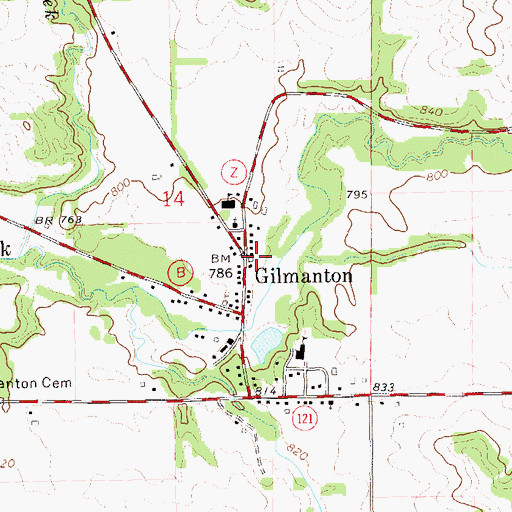 Topographic Map of Gilmanton, WI