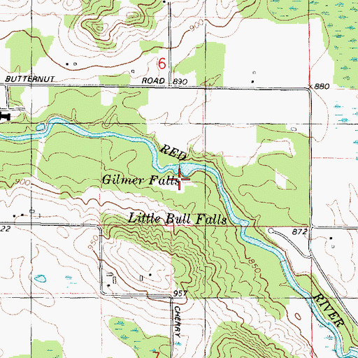 Topographic Map of Gilmer Falls, WI