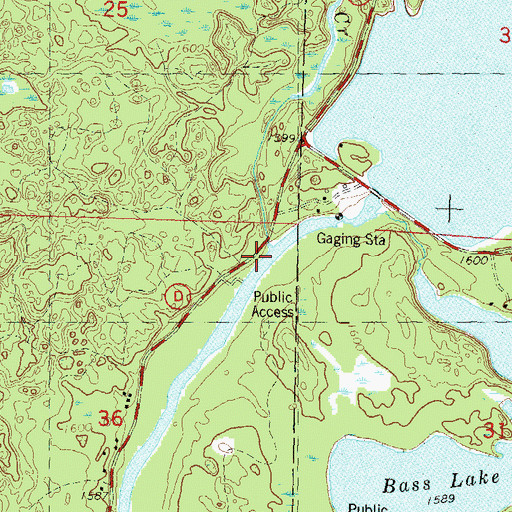 Topographic Map of Gilmore Creek, WI