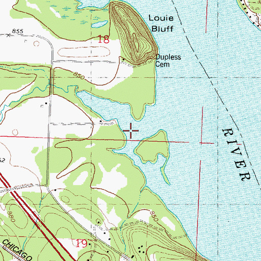 Topographic Map of Gilmore Creek, WI