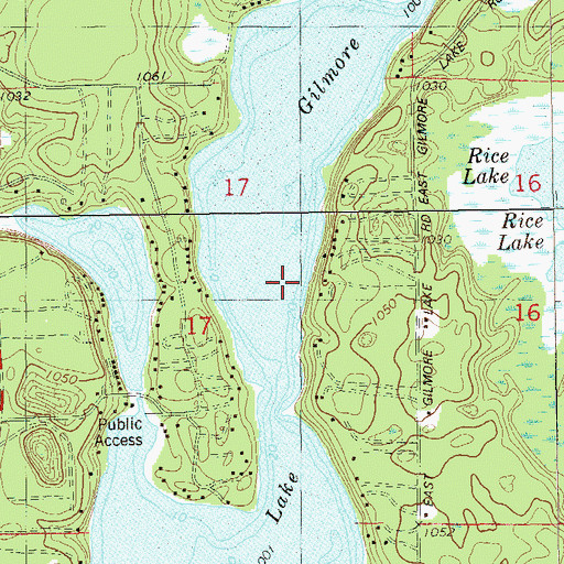 Topographic Map of Gilmore Lake, WI