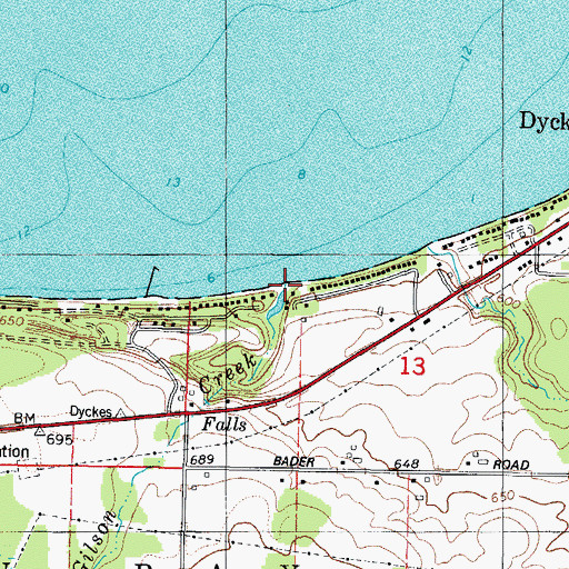 Topographic Map of Gilson Creek, WI